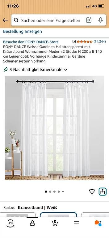 Rideaux: Weisse Gardinen halbtransparent – D'occasion à Luzern par RabattDealz