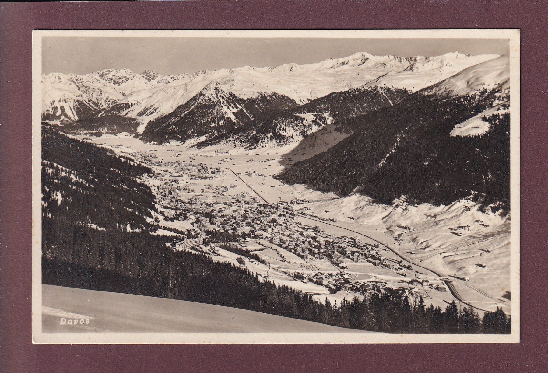 Ansichtskarten: DAVOS - Totalansicht - 1935 – Gebraucht aus Pully von nicecards