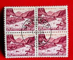 PRO PATRIA 68 MAGGIA VIERERBLOCK BIGNASCO TICINO 1954 ET
