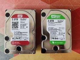 1x 2TB WD Green & 1x 2TB WD Red HDD (64MB Cache, SATA)