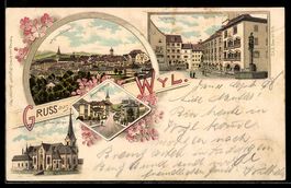 Litho Wyl, Bahnhofstrasse, St. Peterskir