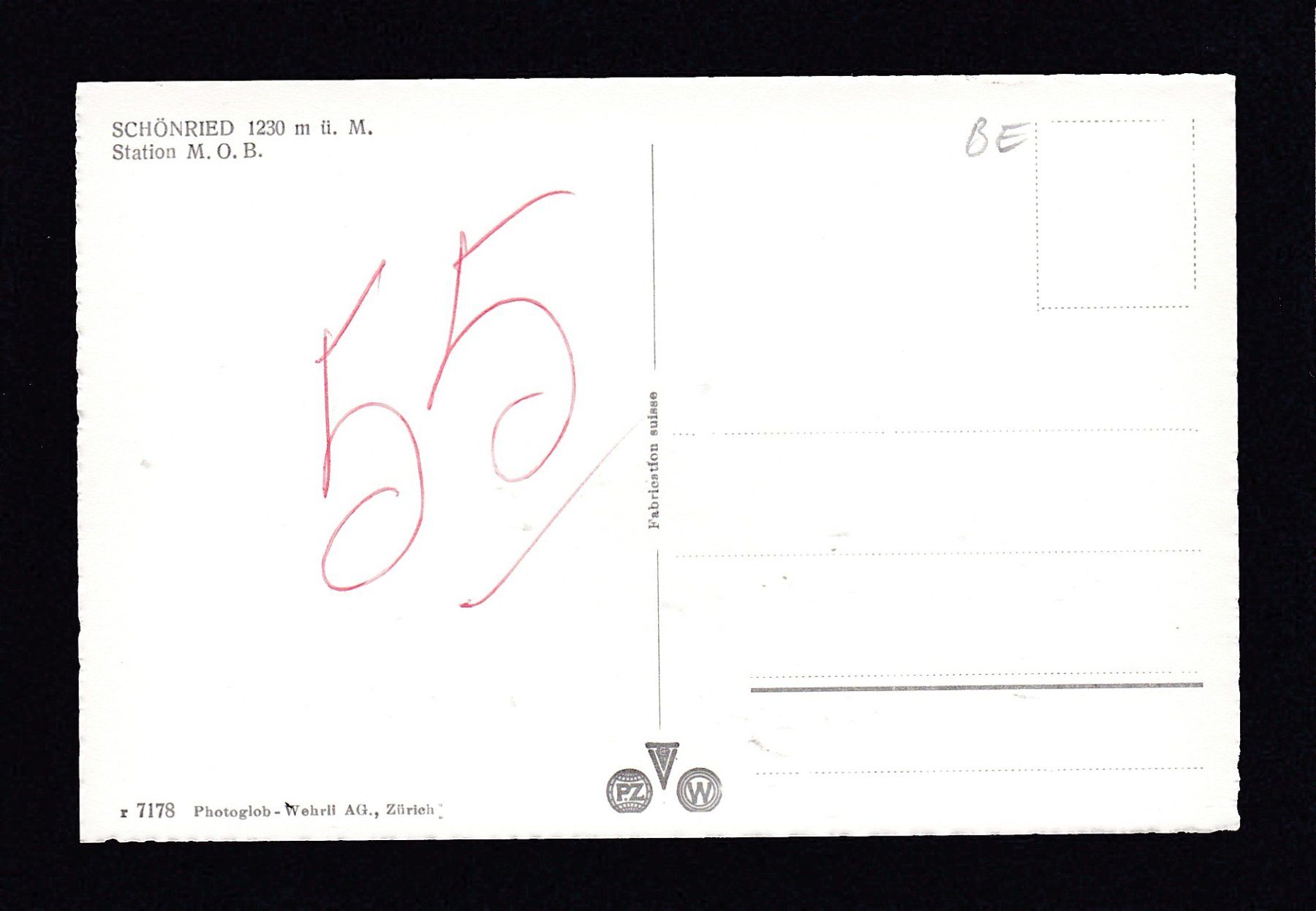 Cartes postales: SCHÖNRIED, Station M.O.B. Bahn/Bahnhof – D'occasion à Reiden par cinfis 1