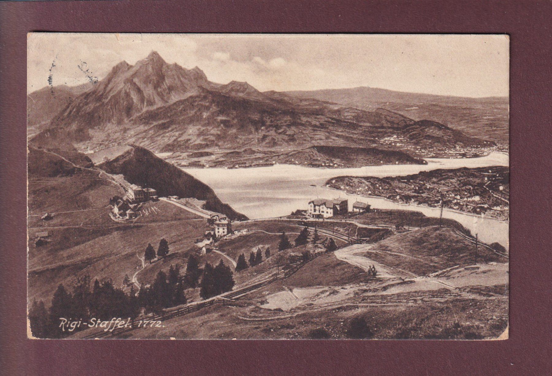 Cartoline postali: RIGI-STAFFEL - 1922 Hotel Stempel – Usato da Pully venduto da nicecards