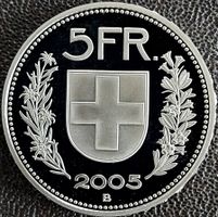 5 Franken 2005 pp / aus Münzsatz / in einer Münzkapsel