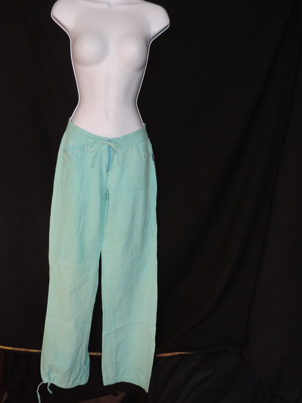 Pantaloni: pantalon lin droit léger turquoise – Usato da Genève venduto da Axelle333 5