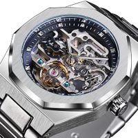 Herrenuhr Automatik Skelett – Offene Unruh Armbanduhr