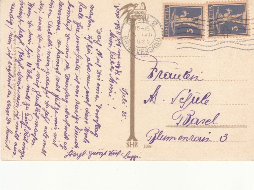 Cartoline postali: Schiers 1925 – Usato da Bürglen TG venduto da StampGraf 1