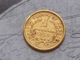 USA 1 dollar Or 1853 - "Liberty Head" Type 1 (Superbe)
