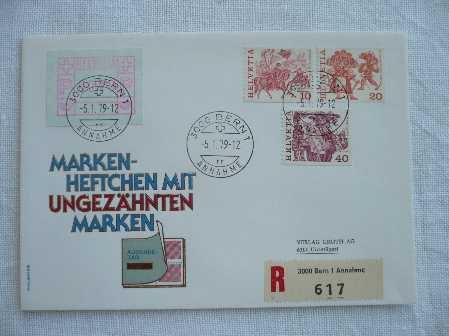 Alle Briefmarken: 1979 FDC aus Markenheftchen – Gebraucht aus Zürich von saltandpepper008
