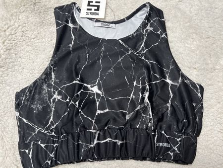 Brassière sport Stroida XL noire marbre neuve