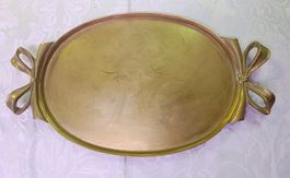 Antikes Serviertablett aus Messing – Vintage Oval