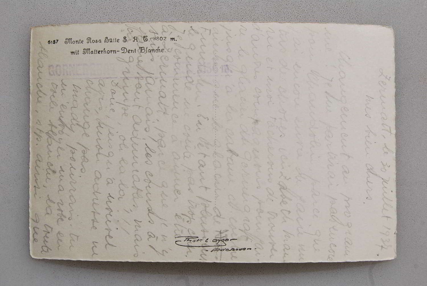 Cartoline postali: AK Monte Rosa-Hütte SAC 1937 – Usato da Rüfenacht BE venduto da Toro06 1