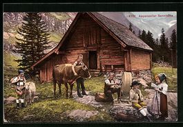 Appenzeller-Sennhütte, Familie in Trach