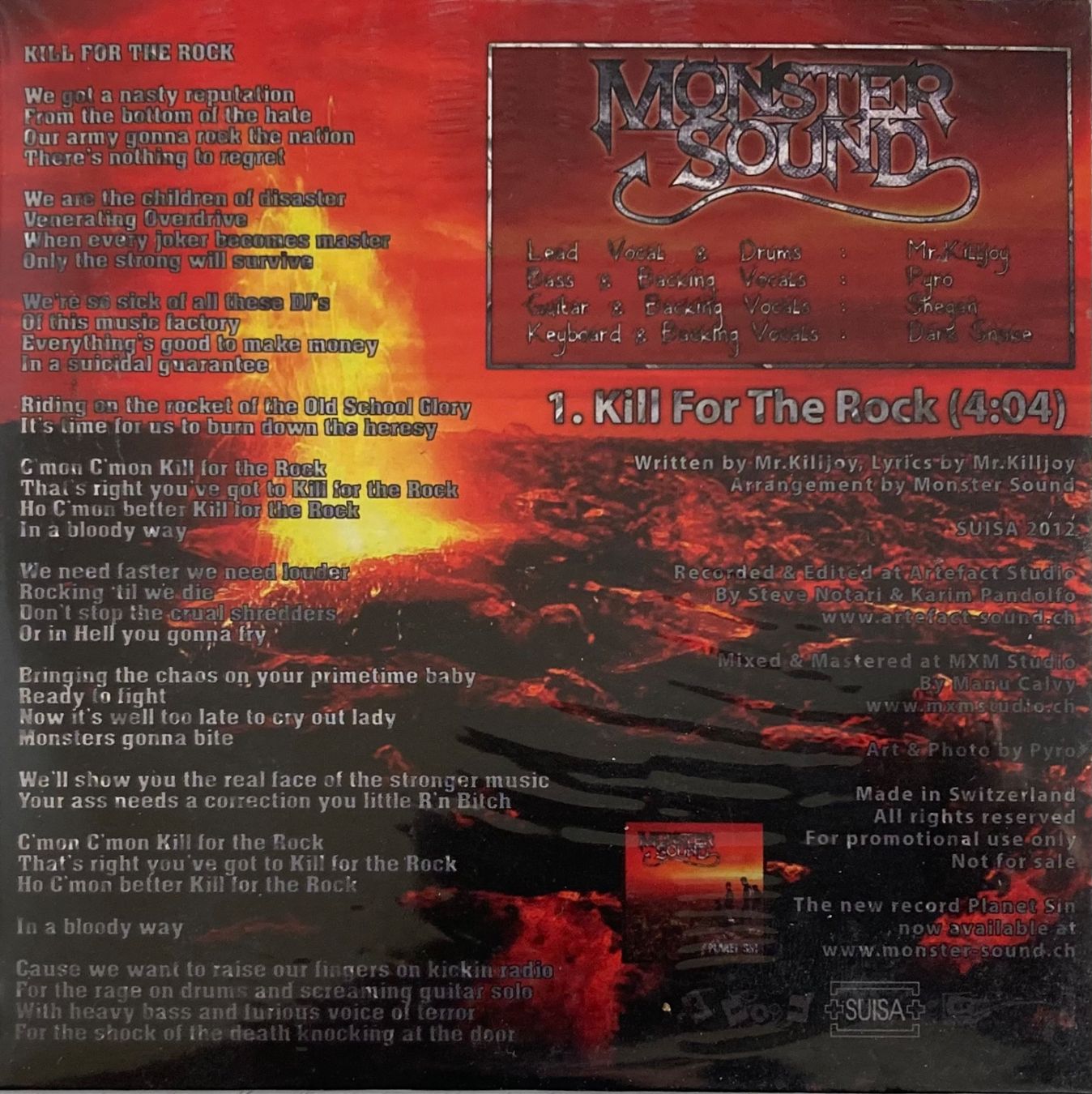 CDs: MONSTER SOUND - KILL FOR THE ROCK – Neu und originalverpackt aus Poliez-Pittet von Newtown-Records 1