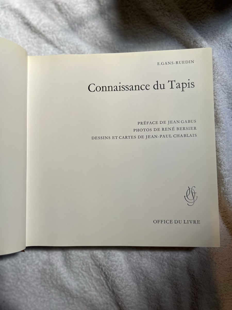 Bücher: Buch Connaissance du Tapis E. Gans-Ruedin  – Gebraucht aus Biel/Bienne von zit_v5yc 4