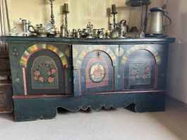 Antike Kommode, fantasievoll bemalt, ca. 1880, Top! (51)