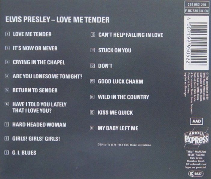 CDs: Elvis Presley - Love me tender – Gebraucht aus Grüningen von azulverde 1