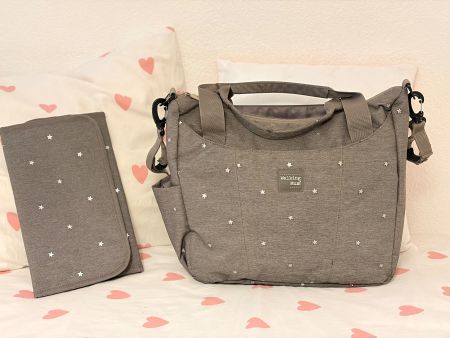 Walking Mum Wickeltasche mit Sternen, Grau, Top Zustand!