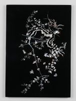 Wandbilder Asien – Schwarzlack-Bild mit Perlmutt-Intarsien