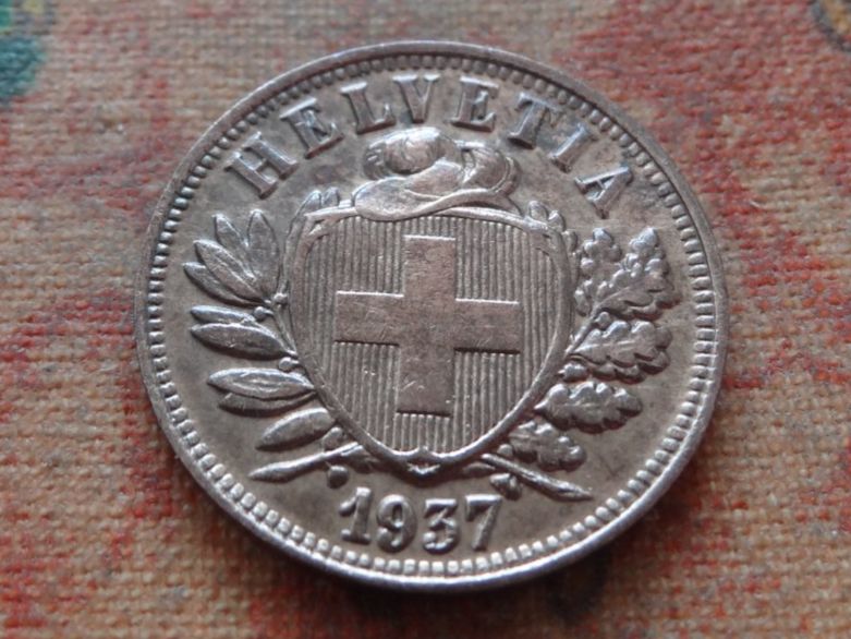 Tutti le monete: 2 Rp. 1937  (B) – Usato da Romanel-sur-Lausanne venduto da Swift13