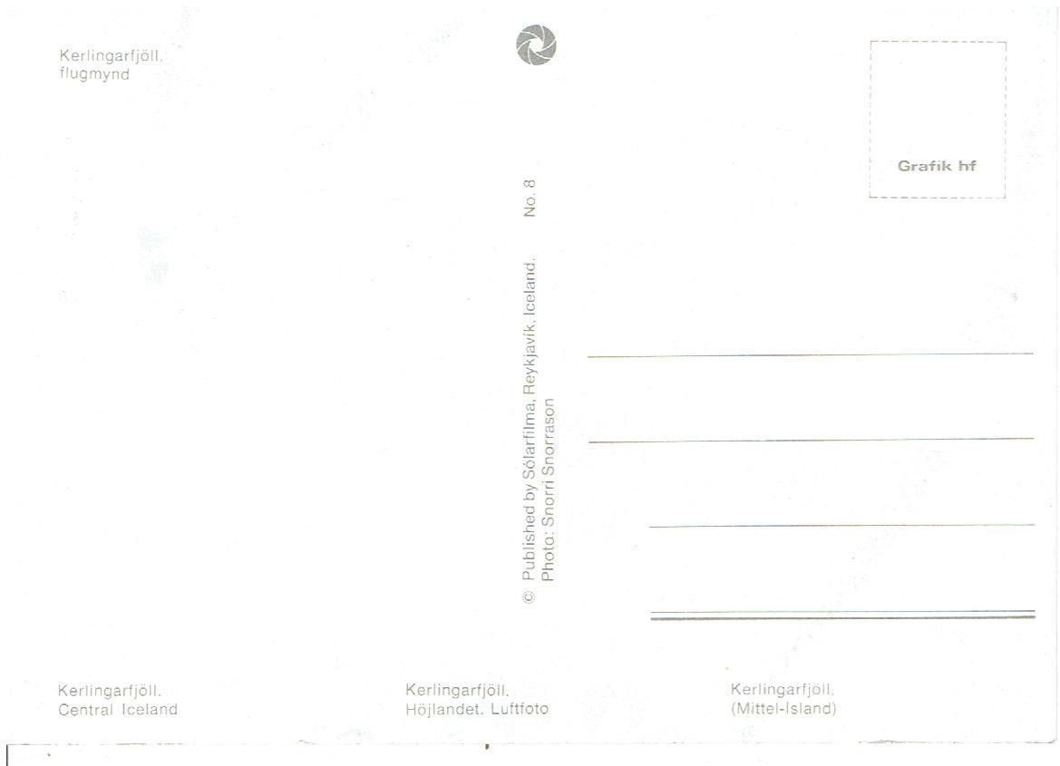 Cartoline postali: Kerlingarfjöll  Mittel-Island – Usato da Flims - Dorf venduto da Stagediver 1