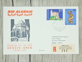 CL12 Enveloppe + Timbre Liechtenstein 1976 Thème Aviation