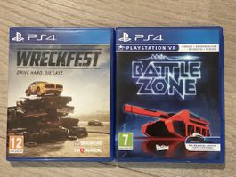 Wreckfest und Battlezone PS4 Spiele neuwertiger Zustand