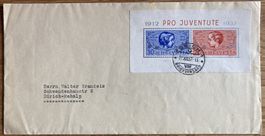 Beleg mit Pro Juventute Block 1937, SBK 100 Fr.