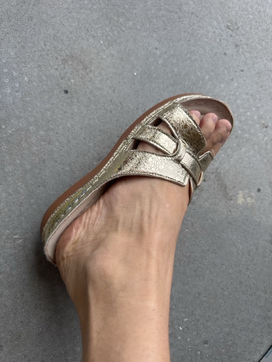 Scarpe da donna: Sandaletten Damen Gold – Usato da heerbrugg venduto da Sesolella 1