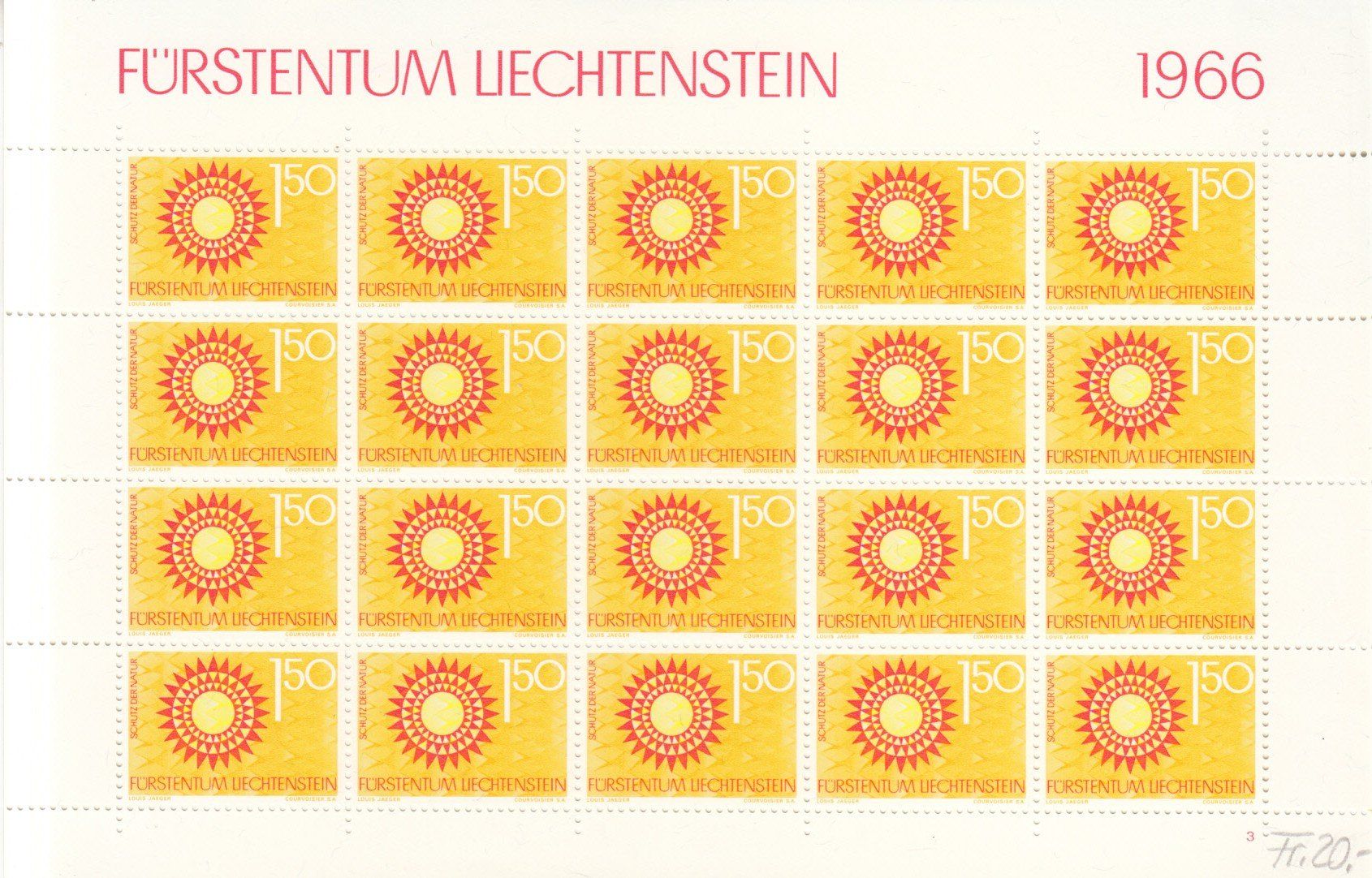 Tutti i francobolli: LBK 395 - 398 Bogen postfrisch – Usato da Bürglen TG venduto da StampGraf 1