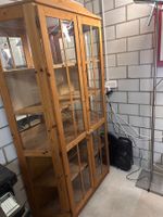 Massiv Kiefernholz Glasschrank
