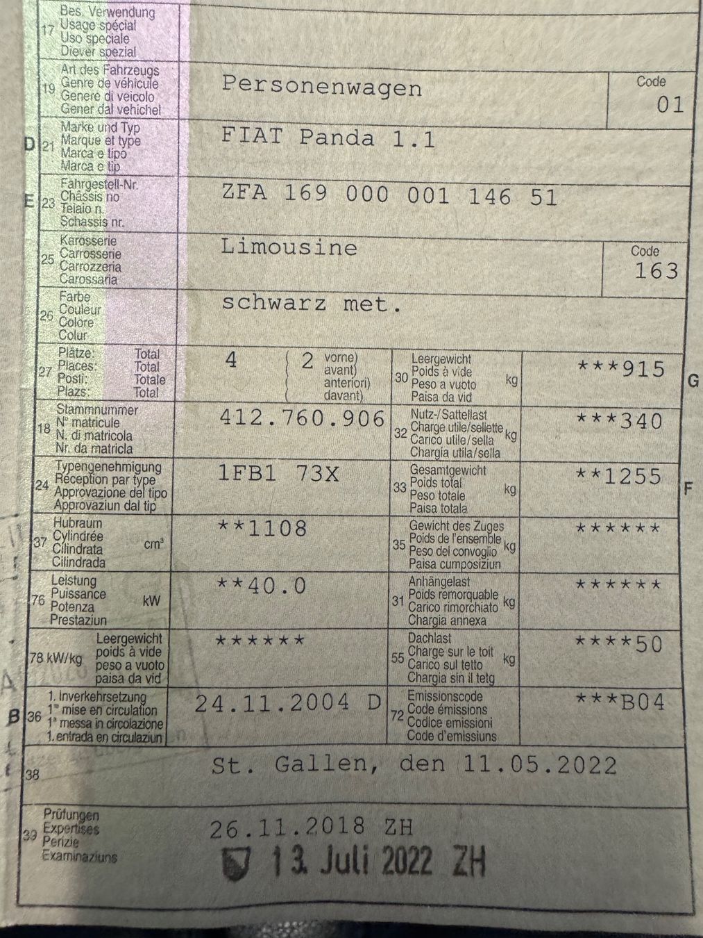 Fiat Automobili: Fiat Panda 1.1 – Usato da St. Gallen venduto da Pro-Autos 9
