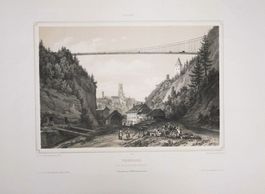 Fribourg Tonlithographie von Deroy selten