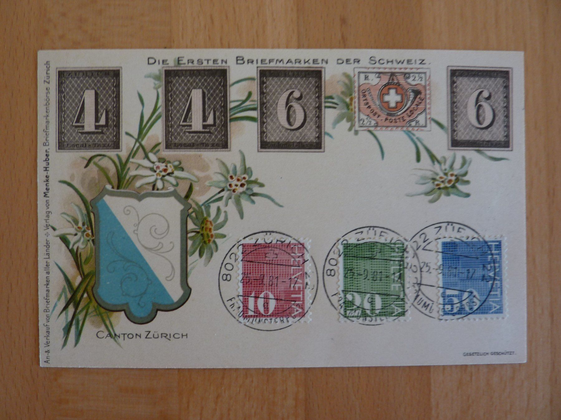 Tutti i francobolli: spez. R- "Carte postale" mit Ziffermarken 1981,  Fr. 2.-- – Usato da Zürich venduto da Aetna14