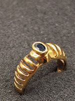 Vintage 925er Silber vergoldete Ring  Saphir Edelstein Top