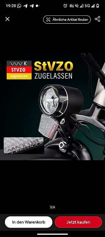 Fari: Frontscheinwerfer eBike – Usato da Winterthur venduto da PO_TeGe
