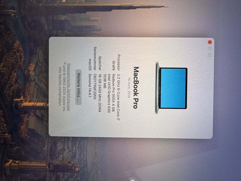 Apple Portables: MacBook Pro 15 Zoll, spacegrau, Top Zustand, wenig benutzt – D'occasion à Rheinfelden par olijoa 3