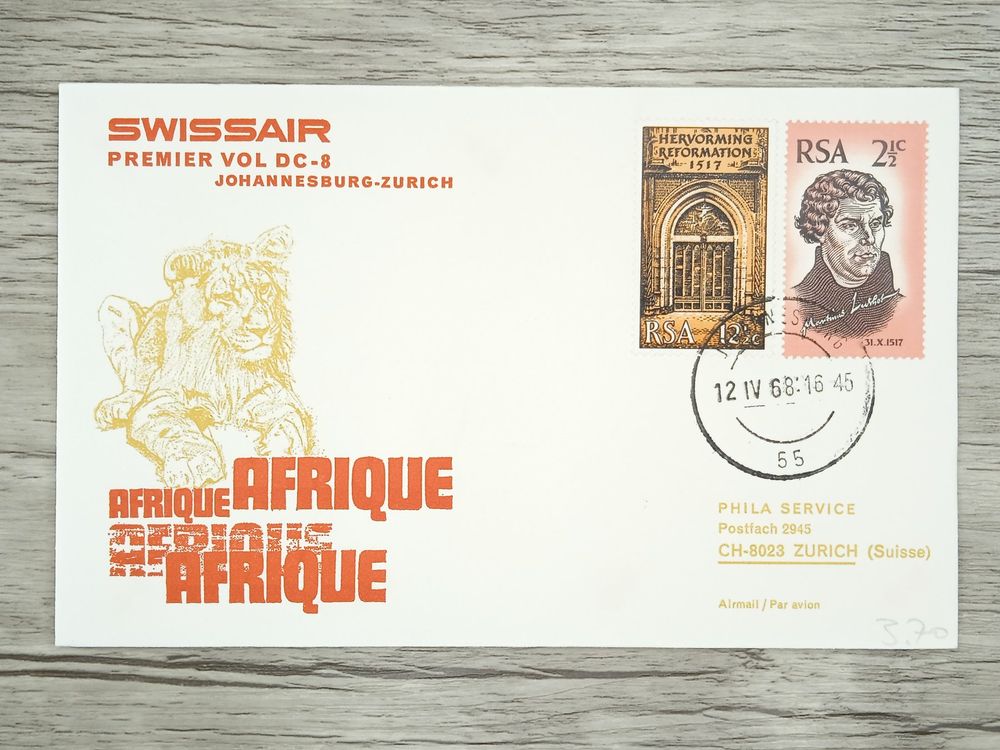 TR77 Enveloppe + Timbre RSA 1968 Theme Aviation | Kaufen auf Ricardo