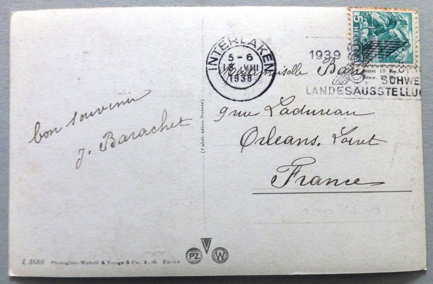 Cartoline postali: Unterseen - Interlaken mit Niesen – Usato da Fétigny venduto da Billy2miny 1