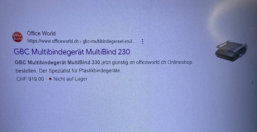 Macchine rilegatrici: GBC Multibindegerät MultiBind 230 – Usato da Zürich venduto da Suglik
