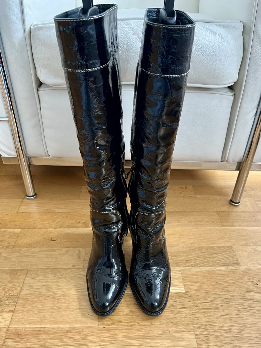 Bally Damenschuhe: Bally Stiefel Gr. 38 schwarz Lackleder – Gebraucht aus Basel von Bettybooo 5