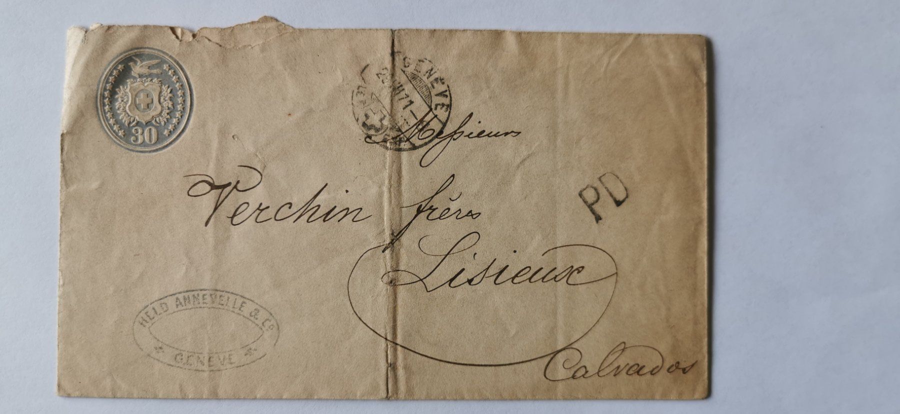 Alle Briefmarken: Tübli-Brief 1871 – Gebraucht aus Aadorf von Chnorli-Furz