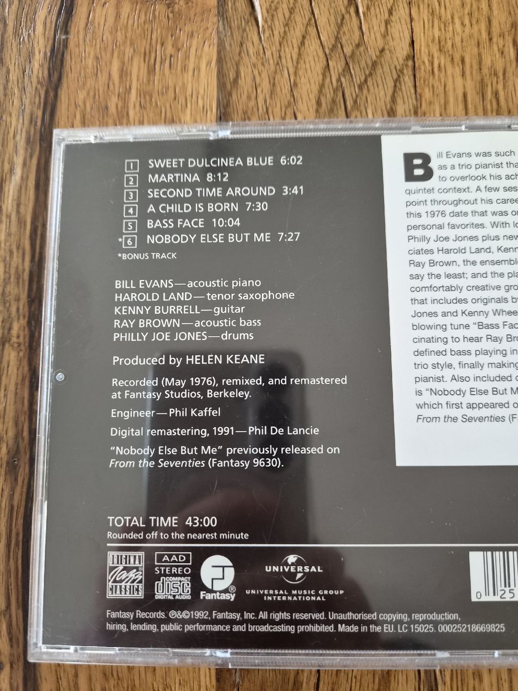 CDs: BILL EVANS QUINTESSENCE – Gebraucht aus Zofingen von Tinpan 2
