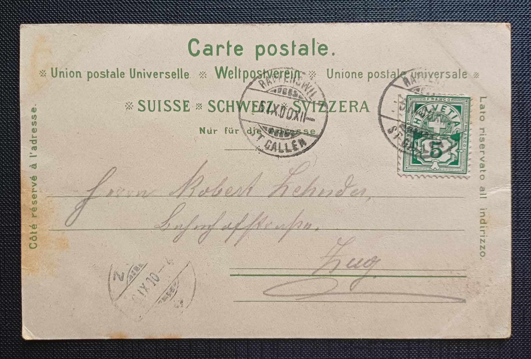 Cartoline postali: AK Litho RAPPERSWIL 1900 – Usato da Brittnau venduto da simionius 1