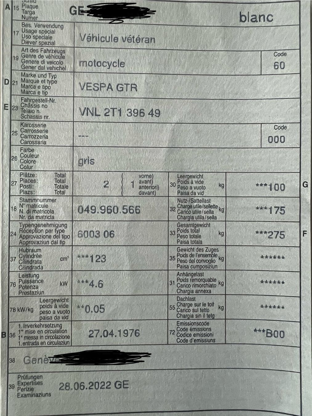 Piaggio Scooter: Vespa 125 gtr – Usato da GENEVE venduto da sddiok 5