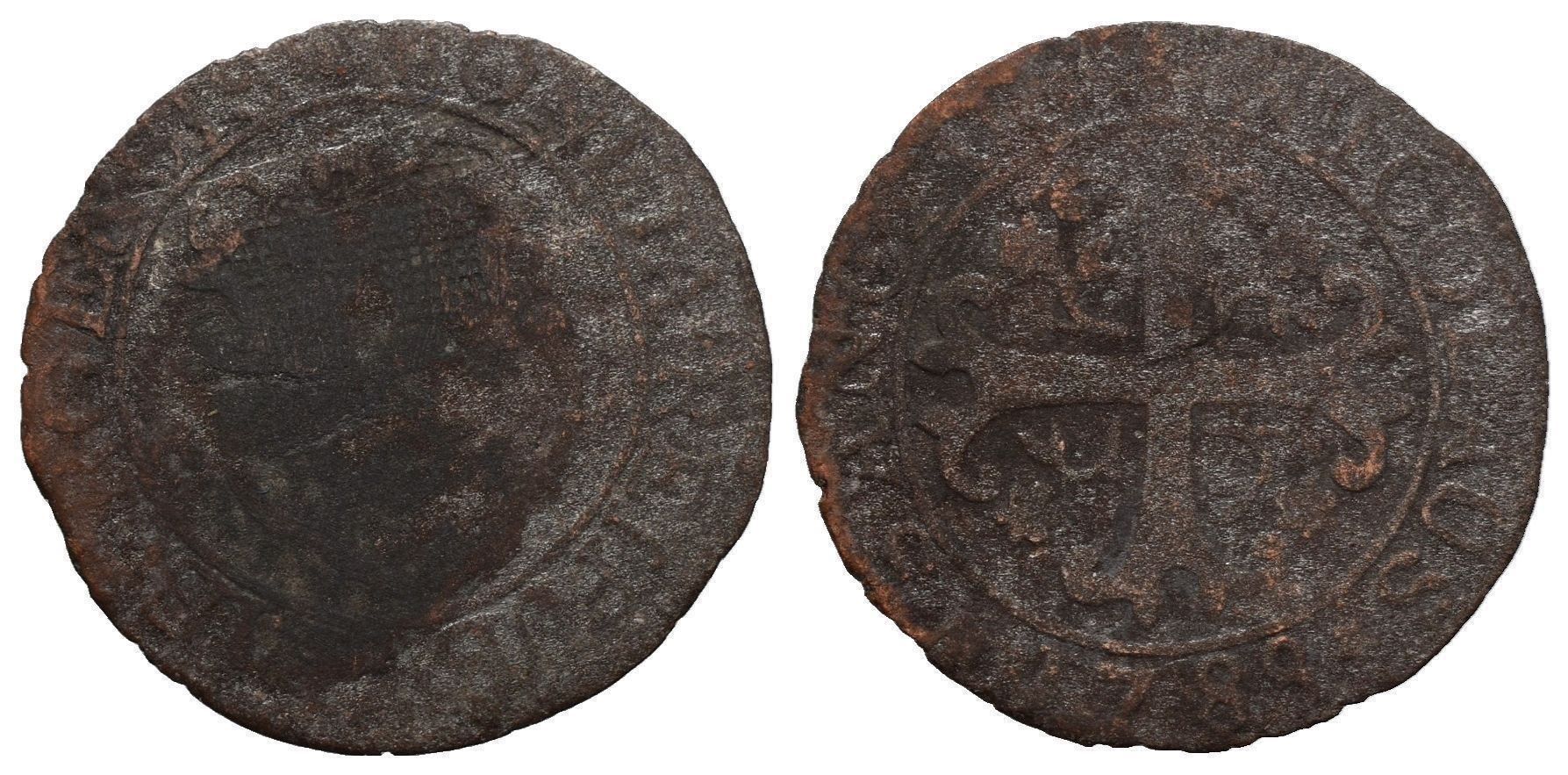 Tutti le monete: Freiburg Halbbatzen 1788  /3597 – Usato da Trimbach venduto da Solothurn1