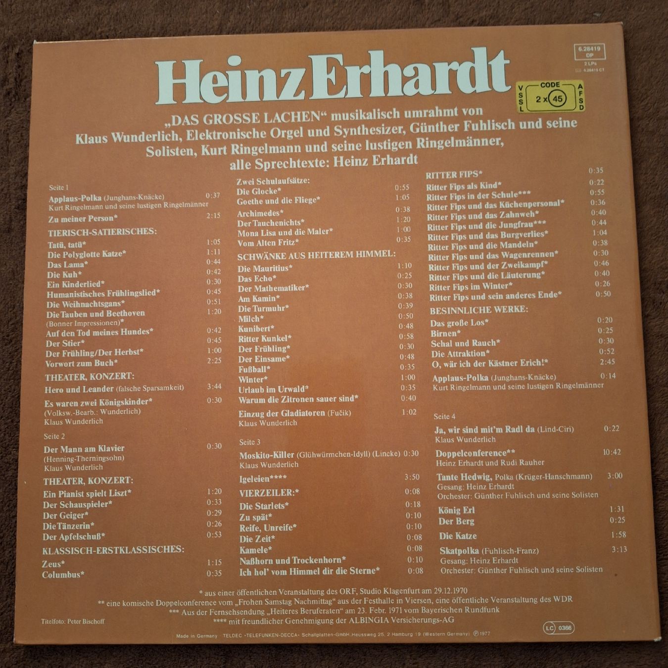 Schallplatten: Schallplatte, Heinz Erhardt - Das Grosse Lachen  – Gebraucht aus Winterthur von Goldpipau 1