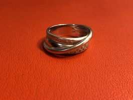 Damenring mit Diamanten aus 18 Karat Weissgold Au 750