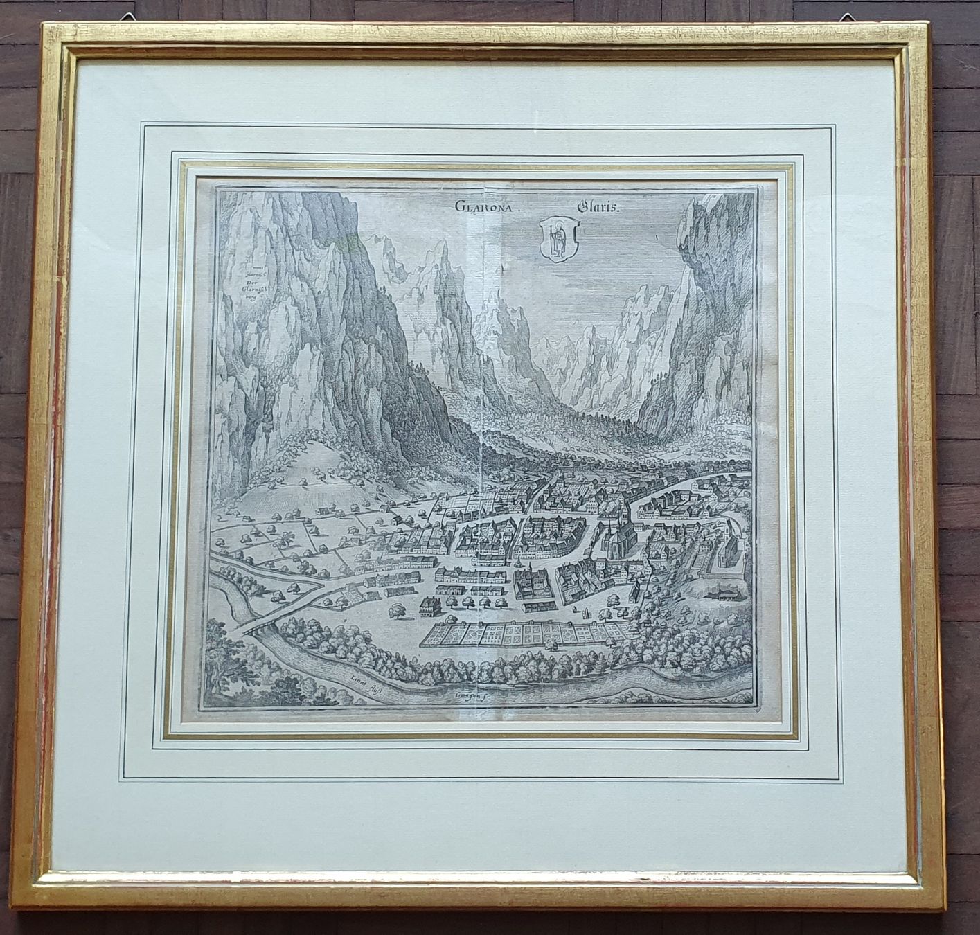 Stiche: Bild - Glarus - Original Kupferstich Merian – Gebraucht aus Kreuzlingen von Rschweiz1