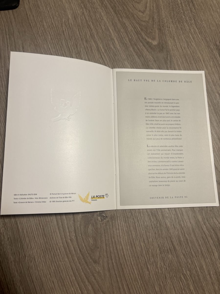 Tutti i francobolli: Souvenir de la Poste "Colombe de Bâle" 1845-1995 – Nuovo (secondo la descrizione) da Giubiasco venduto da cri_mzc6 1